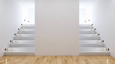 Modern parlak iç. 3D render illüstrasyon