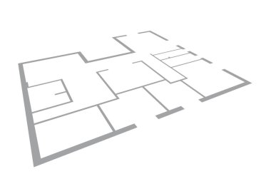 Modern parlak iç. 3D render illüstrasyon