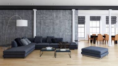 Modern parlak iç. 3D render illüstrasyon