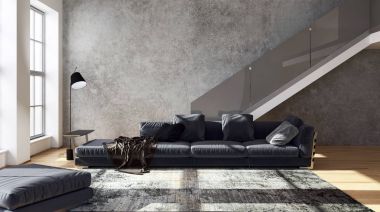 Modern parlak iç. 3D render illüstrasyon