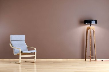 Modern parlak iç. 3D render illüstrasyon