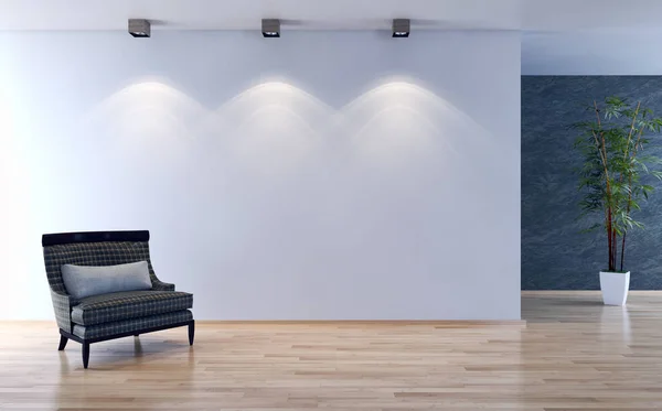Interior terang modern. Ilustrasi render 3D — Stok Foto