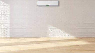 Klima 3d render illust ile modern parlak iç