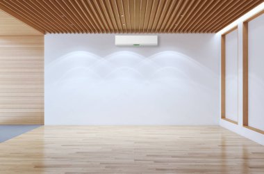 Klima 3d render illust ile modern parlak iç