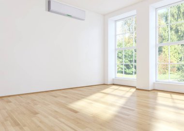 Klima 3d render çizim ile modern parlak iç