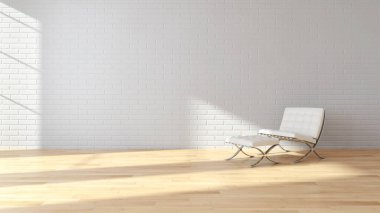 modern parlak iç mekan 3D resimleme