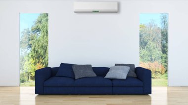 Klima 3d render çizim ile modern iç