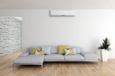 Klima 3d render çizim ile modern iç