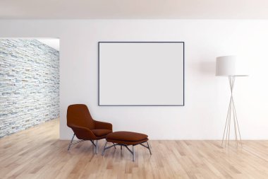 Modern iç mekanları 3d render illüstrasyon