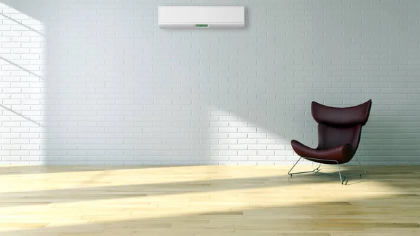 Interior moderno brilhante com ar condicionado 3D renderização ilust — Fotografia de Stock