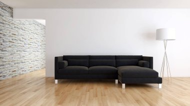 Modern iç mekanları 3d render illüstrasyon
