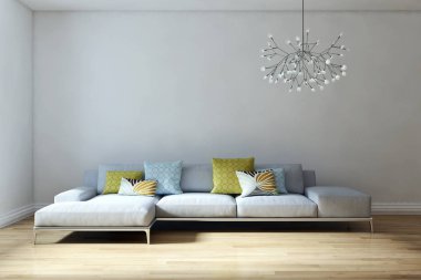 Modern iç mekanları 3d render illüstrasyon