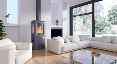 Modern iç mekanları 3d render illüstrasyon