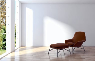 Modern iç mekanları 3d render illüstrasyon