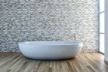 Modern parlak banyo iç 3d render 