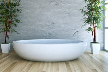Modern parlak banyo iç 3d render 