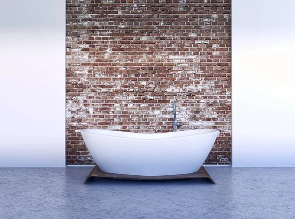 Modernos interiores luminosos baño 3D renderizado — Foto de Stock