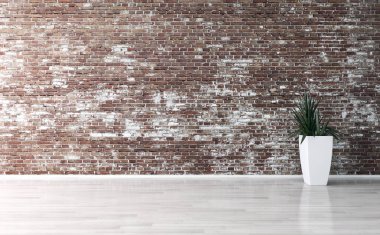 Modern parlak iç Oda 3d render boş 