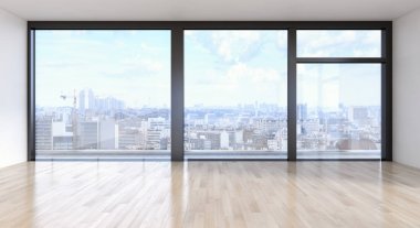 Modern parlak iç Oda 3d render boş 