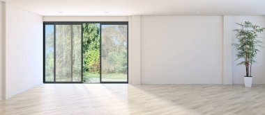 Modern parlak iç Oda 3d render boş 