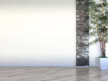 Modern parlak iç Oda 3d render boş 