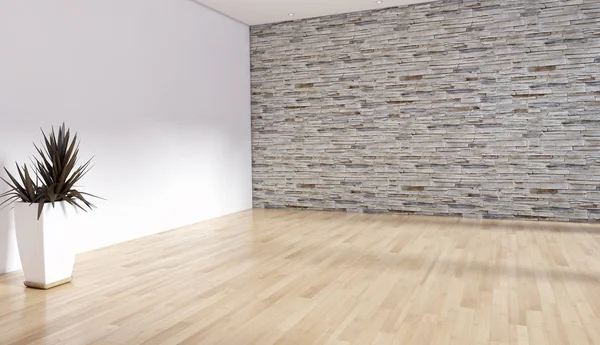 Intérieur lumineux moderne chambre vide rendu 3D — Photo