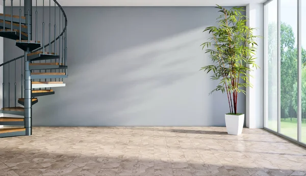 Moderna ljusa interiörer tomma rum 3d-rendering — Stockfoto