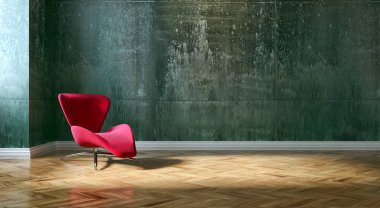 modern parlak iç mekan 3D resimleme