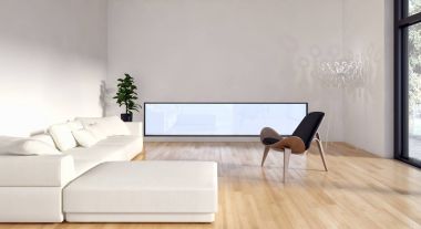 modern parlak iç mekan 3D resimleme