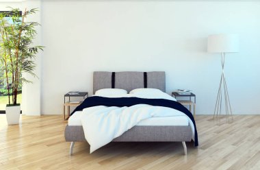 modern parlak iç mekan 3D resimleme
