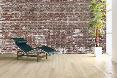 modern parlak iç mekan 3D resimleme