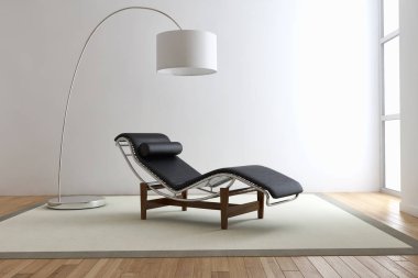 modern parlak iç mekan 3D resimleme