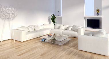 modern parlak iç mekan 3D resimleme