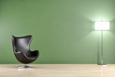 modern parlak iç mekan 3D resimleme