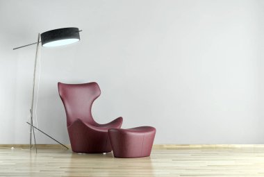 modern parlak iç mekan 3D resimleme