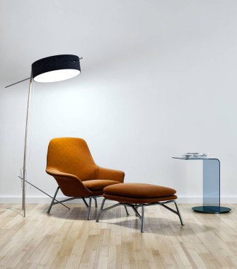 modern parlak iç mekan 3D resimleme