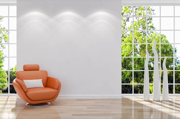 Ilustrasi render 3d interior terang modern — Stok Foto