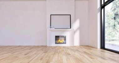 modern parlak iç mekan 3D resimleme