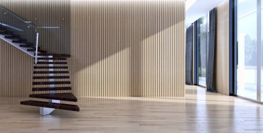 modern parlak iç mekan 3D resimleme