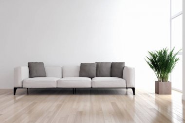 modern parlak iç mekan 3D resimleme