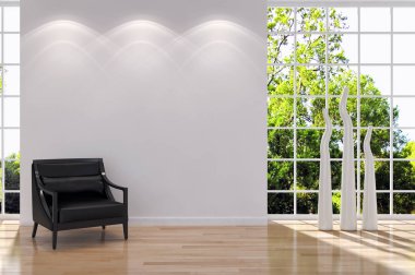 modern parlak iç mekan 3D resimleme