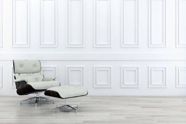 modern parlak iç mekan 3D resimleme