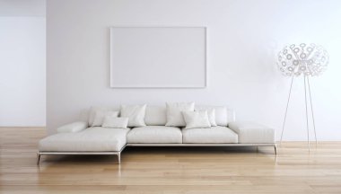 modern parlak iç mekan 3D resimleme