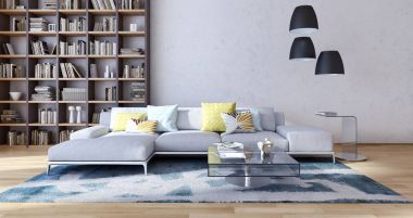 modern parlak iç mekan 3D resimleme