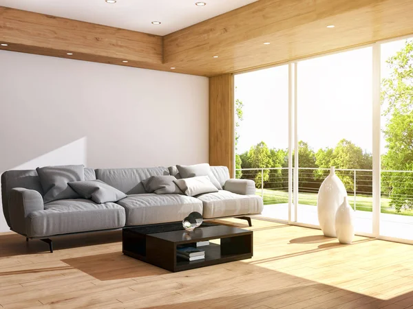 Moderno interiores brilhantes 3d renderização ilustração — Fotografia de Stock