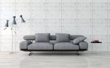 modern parlak iç mekan 3D resimleme