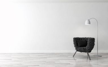 modern parlak iç mekan 3D resimleme