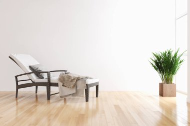 modern parlak iç mekan 3D resimleme