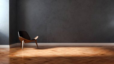 modern parlak iç mekan 3D resimleme