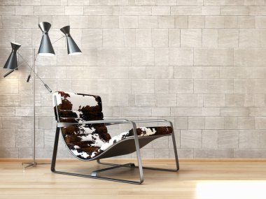 modern parlak iç mekan 3D resimleme